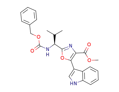 (S)-methyl 2-(1-benzyloxycarbonylamino-2-methylpropyl)-5-(indol-3-yl)-oxazole-4-carboxylate