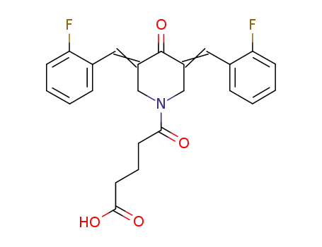5-[3,5-bis-(2-fluorobenzylidene)-4-oxopiperidin-1-yl]-5-oxopentanoic acid