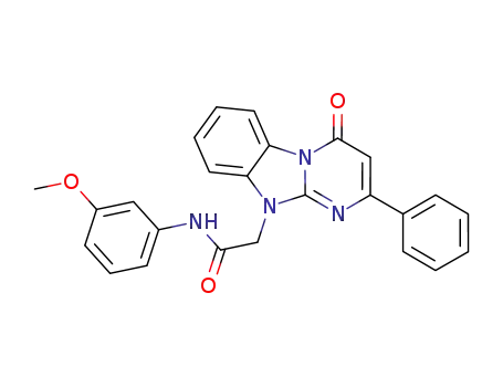 Molecular Structure of 1031620-28-6 (2-(4-oxo-2-phenylpyrimido[1,2-a]benzimidazol-10(4H)-yl)-N-(3-methoxyphenyl)acetamide)