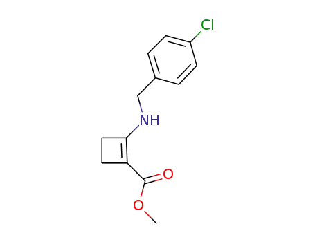 Molecular Structure of 1239987-62-2 (methyl 2-(4-chlorobenzylamino)cyclobut-1-enecarboxylate)