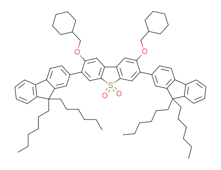 Molecular Structure of 1234185-68-2 (3,7-bis(9,9-dihexylfluoren-2-yl)-2,8-di(cyclohexylmethoxy)dibenzothiophene-S,S-dioxide)