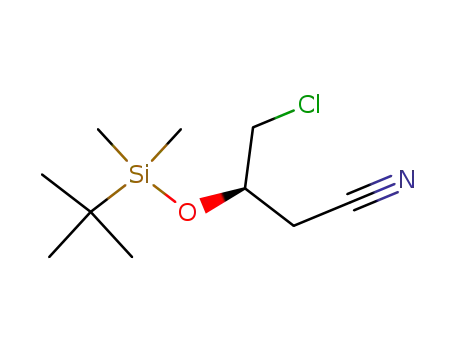 Molecular Structure of 388582-04-5 (Butanenitrile, 4-chloro-3-[[(1,1-dimethylethyl)dimethylsilyl]oxy]-, (3R)-)