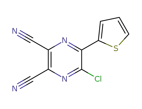 Molecular Structure of 77858-55-0 (5-chloro-6-(thiophen-2-yl)pyrazine-2,3-dicarbonitrile)