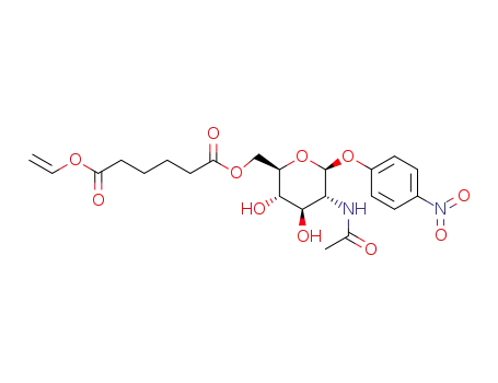 Molecular Structure of 1261582-34-6 (6-O-(p-nitrophenyl 2-acetamido-2-deoxy-β-D-glucopyranosyl) vinyl adipate)