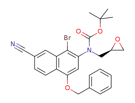 2-amino-4-benzyloxy-1-bromo-N-tert-butoxycarbonyl-7-cyano-N-[(2R)-2,3-epoxypropyl]naphthalene