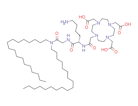 Molecular Structure of 1207191-71-6 (6-amino-2-(amido-{1,4,7,10-tetraazacyclododec-1-yl}-acetic acid) hexa-amido-N,N-dioctadecylacetamide)