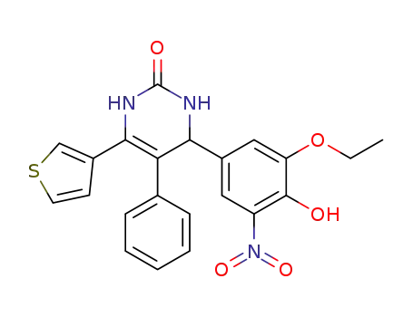 4-(3-ethoxy-4-hydroxy-5-nitrophenyl)-5-phenyl-6-(thiophen-3-yl)-3,4-dihydropyrimidin-2(1H)-one