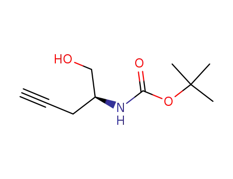 Molecular Structure of 763122-73-2 (Carbamic acid, [(1S)-1-(hydroxymethyl)-3-butynyl]-, 1,1-dimethylethyl ester)