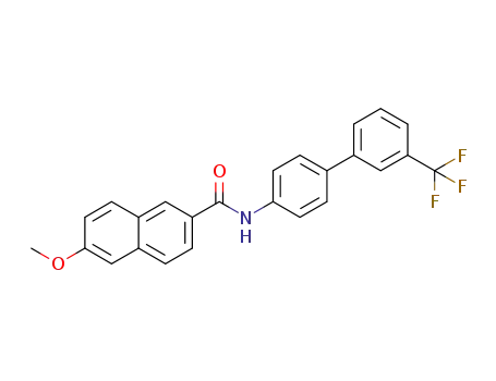 Molecular Structure of 1360630-44-9 (6-methoxy-N-(3'-(trifluoromethyl)biphenyl-4-yl)-2-naphthamide)