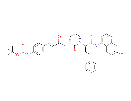 tert-butyl (4-((E)-3-(((R)-1-(((R)-1-((7-chloroquinolin-4-yl)amino)-1-oxo-4-phenylbutan-2-yl)amino)-4-methyl-1-oxopentan-2-yl)amino)-3-oxoprop-1-en-1-yl)phenyl)carbamate