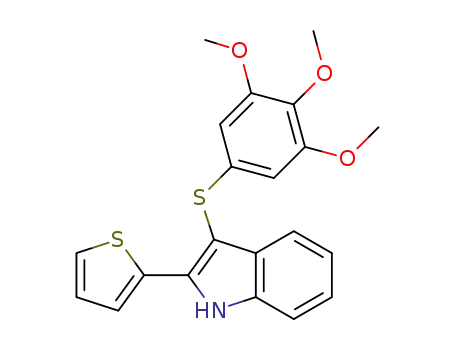 2-(thiophen-2-yl)-3-[(3',4',5'-trimethoxyphenyl)thio]-1H-indole