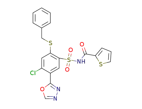 2-benzylthio-4-chloro-5-(1,3,4-oxadiazol-2-yl)-N-(thien-2-ylcarbonyl)benzenesulfonamide