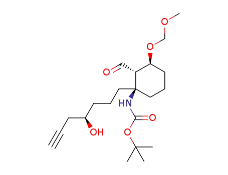 tert-butyl (1R,2S,3S)-2-formyl-1-((R)-4-hydroxyhept-6-ynyl)-3-(methoxymethoxy)-cyclohexylcarbamate