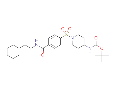 Molecular Structure of 1392490-96-8 (N-[1-({4-[(2-cyclohexylethyl)carbamoyl]benzene}sulfonyl)piperidin-4-yl]carbamic acid tert-butyl ester)