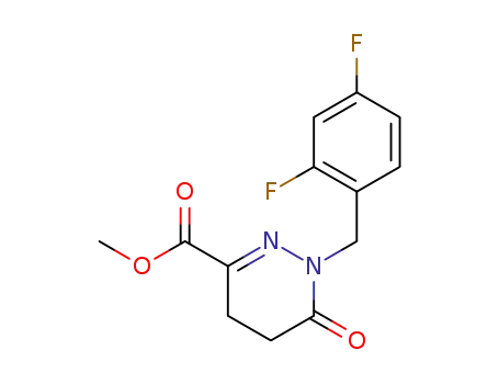 Molecular Structure of 1297284-15-1 (methyl 1-(2,4-difluorobenzyl)-6-oxo-1,4,5,6-tetrahydro-pyridazine-3-carboxylate)