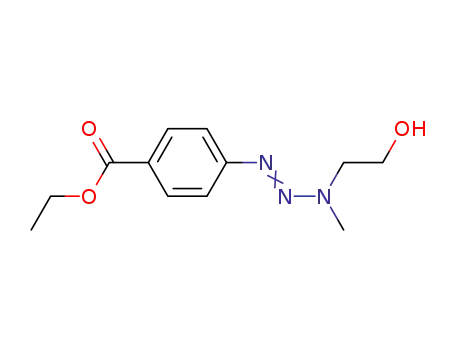 Molecular Structure of 59708-29-1 (Benzoic acid, 4-[3-(2-hydroxyethyl)-3-methyl-1-triazenyl]-, ethyl ester)