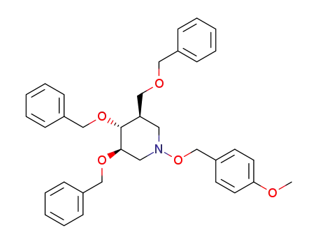 (3R,4R,5R)-3,4-bis(benzyloxy)-5-((benzyloxy)methyl)-1-((4-methoxybenzyl)oxy)piperidine