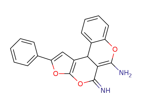 Molecular Structure of 1338227-86-3 (5-imino-2-phenyl-5H,11bH-furo[3',2':5,6]-pyrano[3,4-c]chromen-6-amine)