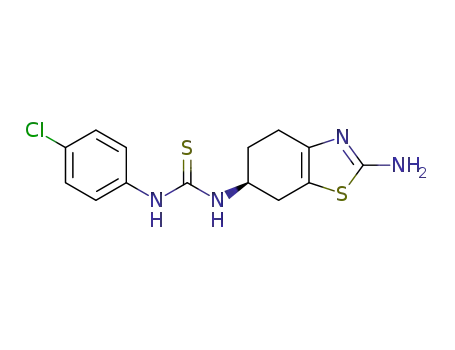 Molecular Structure of 1262552-34-0 (1-((S)-2-amino-4,5,6,7-tetrahydrobenzo[d]thiazol-6-yl)-3-(4-chlorophenyl)thiourea)