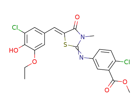 methyl 5-((Z)-5-(3-chloro-5-ethoxy-4-hydroxybenzylidene)-3-methyl-4-oxothiazolidin-2-ylideneamino)-2-chlorobenzoate
