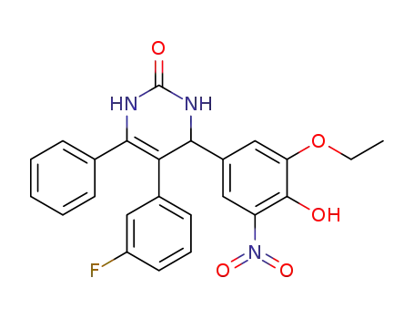 4-(3-ethoxy-4-hydroxy-5-nitrophenyl)-5-(3-fluorophenyl)-6-phenyl-3,4-dihydropyrimidin-2(1H)-one