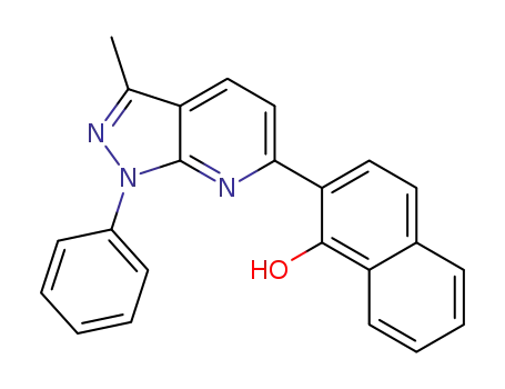 Molecular Structure of 1354628-16-2 (2-(3-methyl-1-phenyl-1H-pyrazolo[3,4-b]pyridin-6-yl)naphthalen-1-ol)