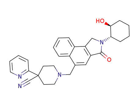 1-({2-[(1S,2S)-2-hydroxycyclohexyl]-3-oxo-2,3-dihydro-1H-benzo[e]isoindol-5-yl}methyl)-4-(pyridine-2-yl)piperidine-4-carbonitrile