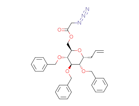Molecular Structure of 1385808-90-1 (3-[6-O-(2-azido)acetyl-2,3,4-tri-O-benzyl-α-D-glucopyranosyl]prop-1-ene)