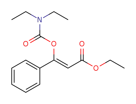 Molecular Structure of 1416425-90-5 (3-diethylcarbamoyloxy-3-phenylacrylic acid ethyl ester)