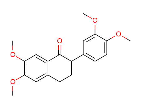 Molecular Structure of 19611-21-3 (2-(3,4-dimethoxyphenyl)-6,7-dimethoxy-3,4-dihydronaphthalen-1(2H)-one)