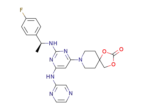 (S)-8-{2-[1-(4-fluorophenyl)ethyl]-6-(pyrazin-2-ylamino)pyrimidin-4-yl}-1,3-dioxo-8-azaspiro[4.5]decane-2-one