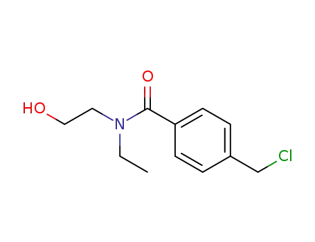 Molecular Structure of 948877-06-3 (N-ethyl-N-(2-hydroxyethyl)-4-(chloromethyl)benzamide)