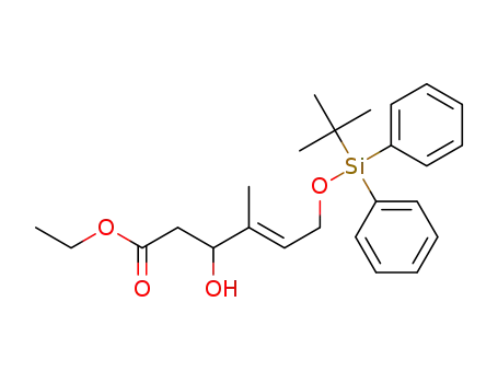 Molecular Structure of 1434774-76-1 (ethyl (E)-6-(tert-butyldiphenylsilyloxy)-3-hydroxy-4-methylhex-4-enoate)