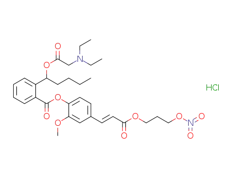 (+/-)-(E)-2-[2-(diethylaminoacetoxy)pentyl]benzoic acid {2-methoxy-4-[2-(3-nitrooxypropoxycarbonyl)vinyl]}phenyl ester hydrochloride