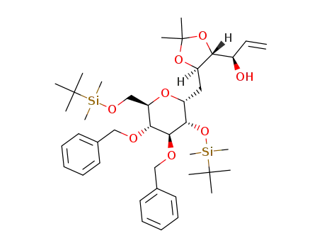 (1R)-1-[(4R,5R)-5-{[(2R,3S,4S,5R,6R)-4,5-bis(benzyloxy)-3-[(tert-butyldimethylsilyl)oxy]-6-{[(tert-butyldimethylsilyl)oxy]methyl}oxan-2-yl]methyl}-2,2-dimethyl-1,3-dioxolan-4-yl]prop-2-en-1-ol