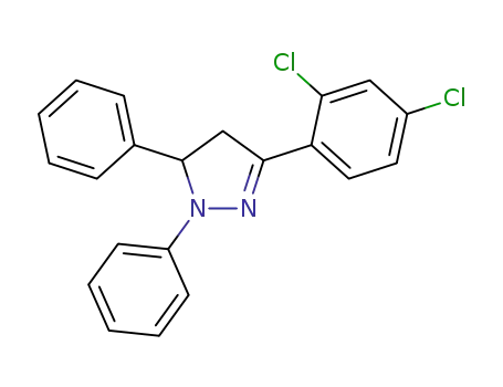Molecular Structure of 402939-91-7 (1H-Pyrazole, 3-(2,4-dichlorophenyl)-4,5-dihydro-1,5-diphenyl-)