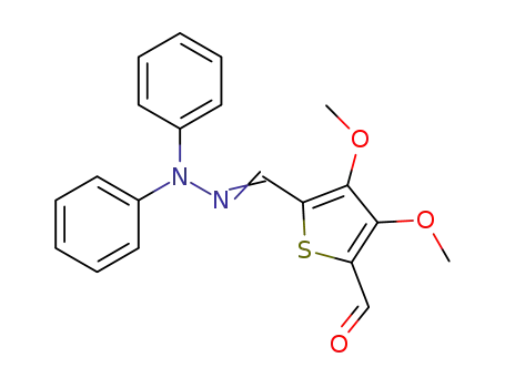 Molecular Structure of 1351758-06-9 (5-formyl-3,4-dimethyloxythiophene-2-carbaldehyde-N,N-diphenylhydrazone)