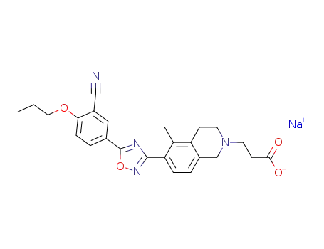 sodium 3-[6-(5-(3-cyano-4-propoxyphenyl)-1,2,4-oxadiazol-3-yl)-5-methyl-3,4-dihydro-2(1H)-isoquinolinyl]propanoate