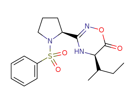 (2'S,5R)-5-sec-butyl-3-(1'-benzenesulfonylpyrrolidin-2'-yl)-4,5-dihydro-1,2,4-oxadiazin-6-one