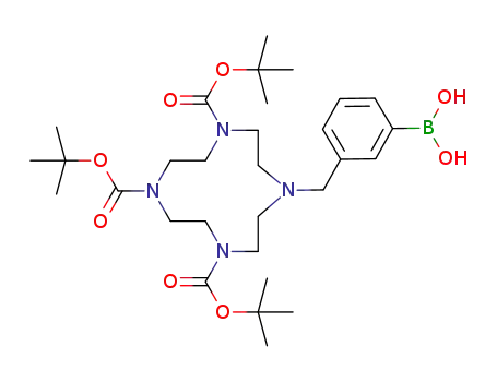 Molecular Structure of 1345693-28-8 (1-[(3-boronophenyl)methyl]-4,7,10-tris(tert-butyloxycarbonyl)-1,4,7,10-tetraazacyclododecane)