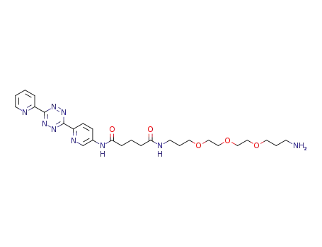 Molecular Structure of 1345668-08-7 (N<sub>1</sub>-(3-(2-(2-(3-aminopropoxy)ethoxy)ethoxy)propyl)-N<sub>5</sub>-(6-(6-(pyridin-2-yl)-1,2,4,5-tetrazin-3-yl)pyridin-3-yl)glutaramide)