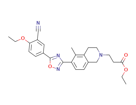 ethyl 3-[6-(5-(3-cyano-4-ethoxyphenyl)-1,2,4-oxadiazol-3-yl)-5-methyl-3,4-dihydro-2(1H)-isoquinolinyl]propanoate