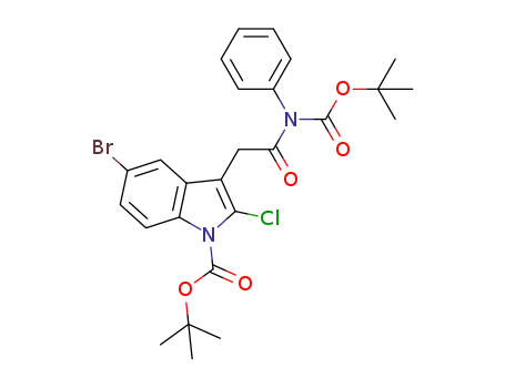 1,N-di(tert-butoxycarbonyl)-5-bromo-2-chloro-N-(4-methoxyphenyl)indol-3-acetamide