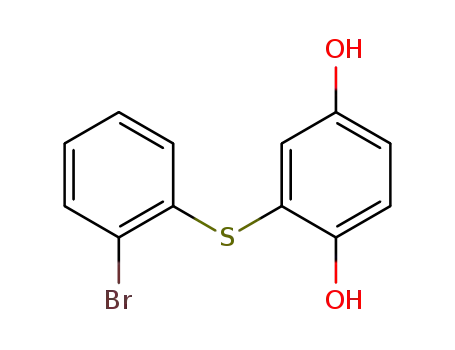 Molecular Structure of 1310712-82-3 (2-((2-bromophenyl)thio)benzene-1,4-diol)