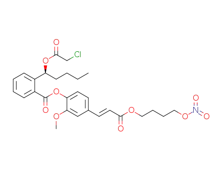 (+)-(E)-2-(1-chloroacetoxypentyl)benzoic acid {4-[2-(4-nitrooxybutoxycarbonyl)vinyl]}phenyl ester