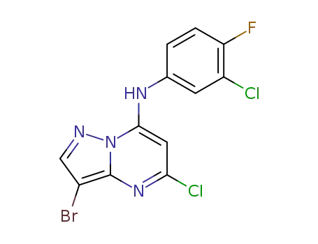 3-bromo-5-chloro-N-(3-chloro-4-fluorophenyl)pyrazolo[1,5-a]pyrimidin-7-amine
