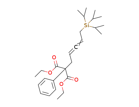 Molecular Structure of 1370439-84-1 (diethyl 2-phenyl-2-[5-(triisopropylsilyl)penta-2,3-dienyl]propane-1,3-dioate)
