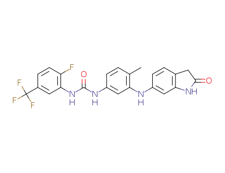 1-(2-fluoro-5-(trifluoromethyl)phenyl)-3-(4-methyl-3-((2-oxoindolin-6-yl)amino)phenyl)urea