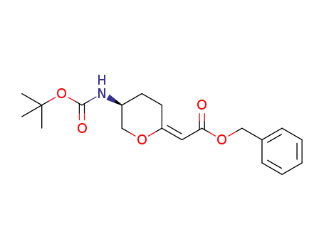Molecular Structure of 1349762-55-5 ((S,E)-benzyl 2-(5-(tert-butoxycarbonylamino)tetrahydro-2H-pyran-2-ylidene)acetate)