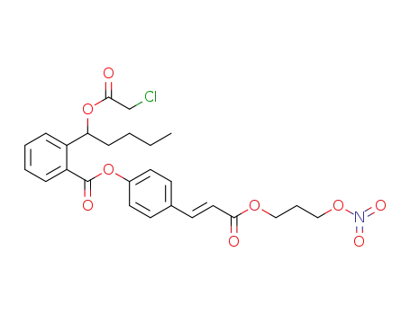 (+/-)-(E)-2-(2-chloroacetoxypentyl)benzoic acid {4-[2-(3-nitrooxypropoxycarbonyl)vinyl]}phenyl ester